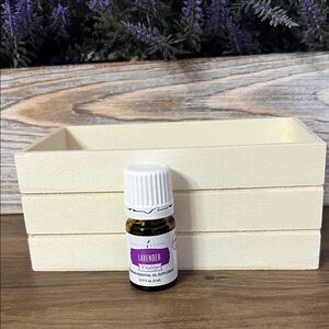 Young Living Lavender Vitality Oil 5ml  with Small Wooden Crate Box